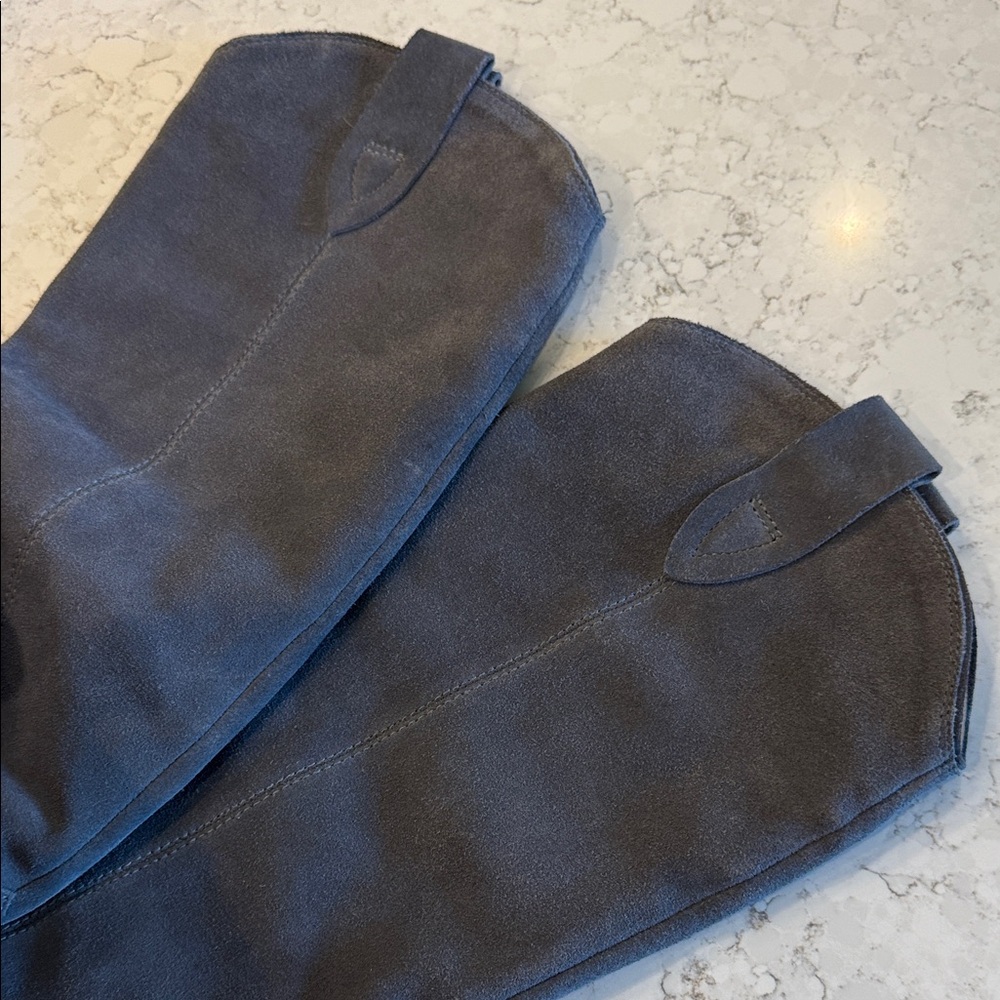Isabel Marant Dark Gray suede Cowboy chic Knee Boots - Picture 10 of 13